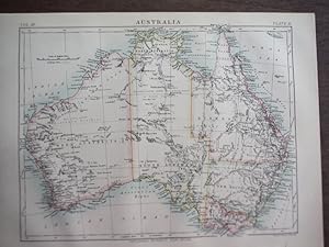 Antique Map of Australia from Encyclopaedia Britannica, Ninth Edition Vol. III Plate II (1878)