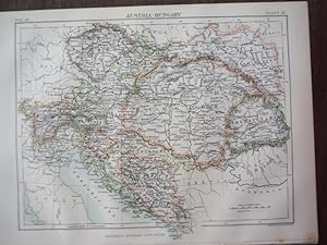 Antique Map of Austria Hungary from Encyclopaedia Britannica, Ninth Edition Vol. III Plate III (1...