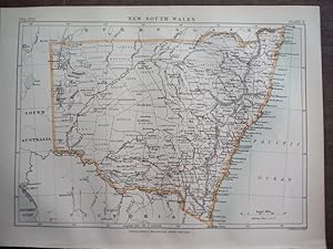 Antique Map of New South Wales from Encyclopaedia Britannica, Ninth Edition Vol. XVII Plate XVI (...