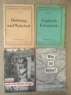 4 Ausgaben Informations-Schriften aus dem Europa-Verlag 1940