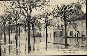 Ansichtskarte / Postkarte Bougival Yvelines, Quai Voltaire, Crue du 1er Février 1910