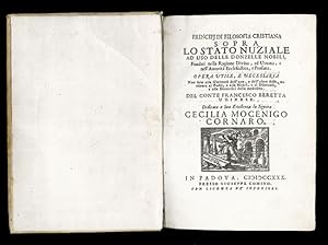 Seller image for Principj di filosofia cristiana sopra lo stato nuziale ad uso delle donzelle nobili for sale by Libreria Antiquaria Pontremoli SRL