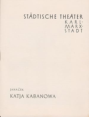 Seller image for Programmheft Leos Janacek KATJA KABANOWA Premiere 13. Oktober 1957 Spielzeit 1957 / 58 for sale by Programmhefte24 Schauspiel und Musiktheater der letzten 150 Jahre