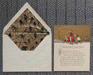 VINTAGE CHRISTMAS CARD "MAY THE PEACE OF ALLAH". DECORATED ENVELOPE.