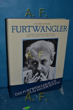 Bild des Verkufers fr Furtwngler : Analyse, Dokument, Protokoll. Hrsg. von Stefan Jaeger zum Verkauf von Antiquarische Fundgrube e.U.