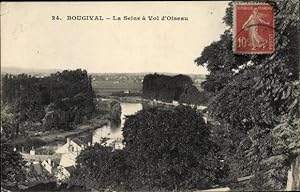 Ansichtskarte / Postkarte Bougival Yvelines, La Seine à Vol d´Oiseau