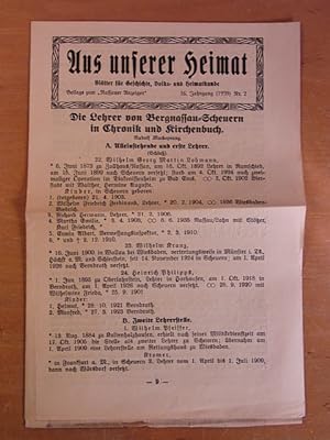 Seller image for Aus unserer Heimat. Bltter fr Geschichte, Volks- und Heimatkunde. Beilage zum Nassauer Anzeiger, 16. Jahrgang 1939, Nr. 2 for sale by Antiquariat Weber