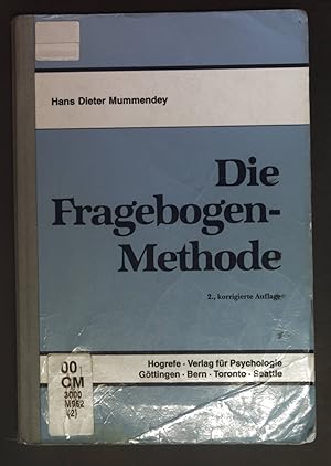 Bild des Verkufers fr Die Fragebogen-Methode : Grundlagen und Anwendung in Persnlichkeits-, Einstellungs- und Selbstkonzeptforschung. zum Verkauf von books4less (Versandantiquariat Petra Gros GmbH & Co. KG)