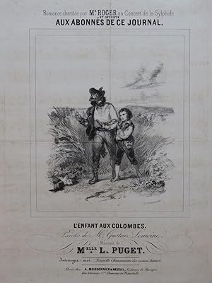 Seller image for PUGET Losa L'Enfant aux Colombes Chant Piano ca1840 for sale by partitions-anciennes