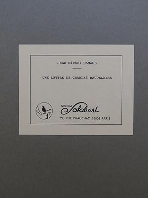 DAMASE Jean-Michel Une Lettre de Charles Baudelaire Chant Piano 1965