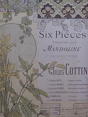 COTTIN Jules Les Zingari G. Bachmann Piano Mandoline ca1895