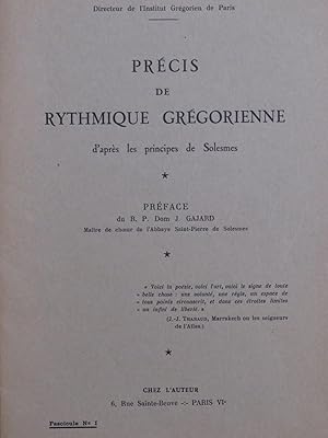 Bild des Verkufers fr LE GUENNANT A. Prcis de Rythmique Grgorienne Fascicule 1 1952 zum Verkauf von partitions-anciennes
