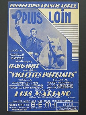 Seller image for Plus Loin Luis Mariano Francis Lopez Chant 1952 for sale by partitions-anciennes