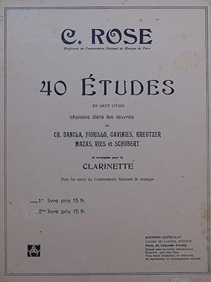 Seller image for ROSE Cyrille 40 Etudes 1er Livre Clarinette 1946 for sale by partitions-anciennes
