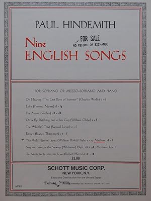 Seller image for HINDEMITH Paul The Wild Flower's Song Chant Piano 1968 for sale by partitions-anciennes