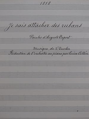 Imagen del vendedor de DOURLEN Victor Je sais attacher des rubans Manuscrit Chant Piano 1917 a la venta por partitions-anciennes