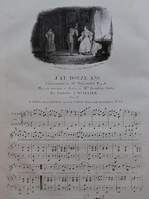 Image du vendeur pour L'HUILLIER Edmond J'ai douze ans Chant Piano ou Harpe ca1820 mis en vente par partitions-anciennes