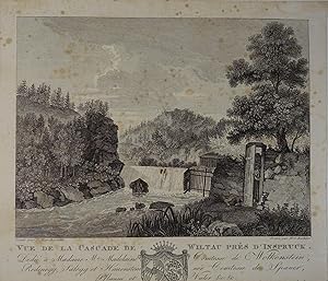 Vue de la Cascade de Wiltau près d'Insbruck. Kupferstich v. Eichler nach Marchioretto, "Ansichten...