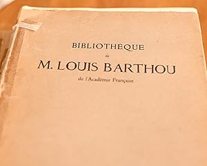 Bibliotheque de M. Louis Barthou de l'Academie Francaise (Four Volumes)