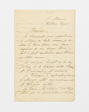 A letter (in French) signed by Maksim Gorki ('M. Gorcy') to one Willem Vogel, discussing his view...