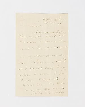 An autograph letter signed ('M. van Buren') to 'My dear Gow'