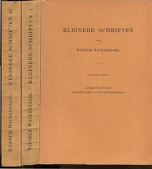 Bild des Verkufers fr Kleinere Schriften - 3 Bnde. Band 1. Abhandlungen zur Alterthumskunde und Kunstgeschichte, Band 2. Abhandlungen zur Deutschen Literaturgeschichte, Band 3. Abhandlungen zur Sprachkunde. zum Verkauf von Antiquariat Buchseite