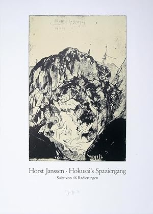 Hokusai s Spaziergang, Suite von 46 Radierungen. - Ausstellungsplakat - (Lithografie, handsignier...