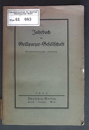 Bild des Verkufers fr Jahrbuch der Grillparzergesellschaft - 29 Jahrgang. zum Verkauf von books4less (Versandantiquariat Petra Gros GmbH & Co. KG)