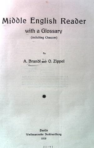 Bild des Verkufers fr Middle English reader with a glossary including chaucer. zum Verkauf von books4less (Versandantiquariat Petra Gros GmbH & Co. KG)