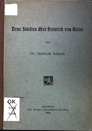 Bild des Verkufers fr Neue Studien ber Heinrich von Kleist. zum Verkauf von books4less (Versandantiquariat Petra Gros GmbH & Co. KG)