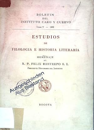 Seller image for Estudios de filologia e historia literaria. Boletin del instituto Caro y Cuervo, tomo V. for sale by books4less (Versandantiquariat Petra Gros GmbH & Co. KG)