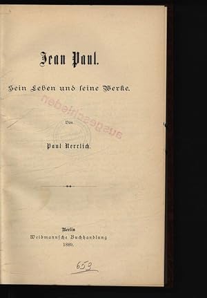 Bild des Verkufers fr Jean Paul. Sein Leben und seine Werke. zum Verkauf von Antiquariat Bookfarm