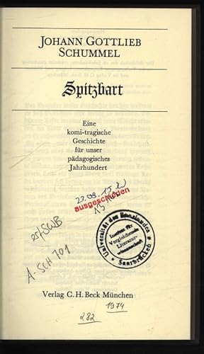 Imagen del vendedor de Spitzbart. Eine komi-tragische Geschichte fr unser pdagogisches Jahrhundert. a la venta por Antiquariat Bookfarm