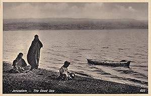 Jerusalem Boat Deserted Floating On The Dead Sea Old Postcard
