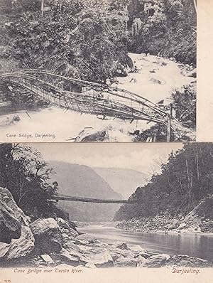 Image du vendeur pour Cane Bridge Teesta River Darjeeling 2x Old Postcard s mis en vente par Postcard Finder