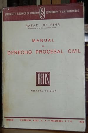 Imagen del vendedor de MANUAL DE DERECHO PROCESAL CIVIL. Primera edicin a la venta por Fbula Libros (Librera Jimnez-Bravo)