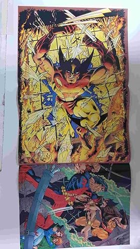 Poster doble: Lobezno rompiendo ventana. Proveniente de Wolverine Poster Magazine vol. 1