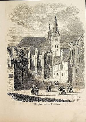 AUGSBURG, Augsburger Dom, Ansicht ca. 1850