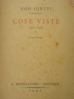 Imagen del vendedor de Cose viste 1921-1923. Tomo primo. a la venta por EDITORIALE UMBRA SAS