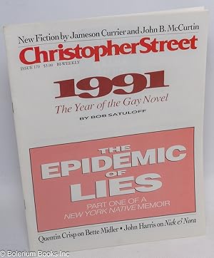 Imagen del vendedor de Christopher Street: vol. 14, #14, Jan. 20, 1992, whole #170; The Epidemic of Lies part one a la venta por Bolerium Books Inc.