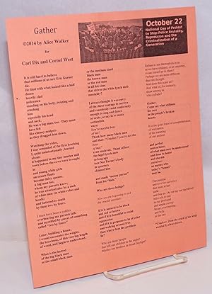 Gather [handbill with Walker's poem printed on one side, Pledge of Resistance on the other]