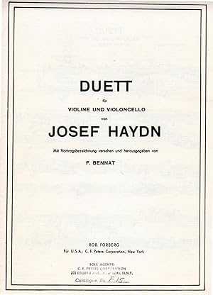 Seller image for Duett [in D Major] fur Violine und Violoncello [TWO COPIES of the FULL SCORE] for sale by Cameron-Wolfe Booksellers