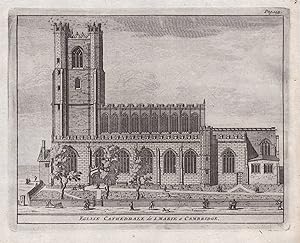 "Eglise Cathedrale de S. Marie a Cambridge." - Cambridge Church of St. Mary the Great England