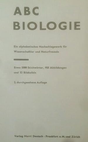 Imagen del vendedor de ABC Biologie. a la venta por KULTur-Antiquariat
