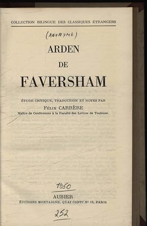 Seller image for Arden de Faversham. Collection bilingue des classiques etrangers. for sale by Antiquariat Bookfarm