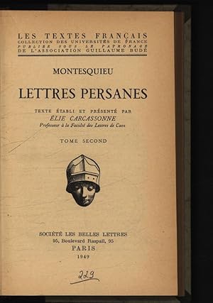 Immagine del venditore per Lettres persanes. Tome Second. Les textes francais. venduto da Antiquariat Bookfarm