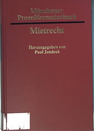 Imagen del vendedor de Mnchener Prozeformularbuch: BAND 1: Mietrecht. a la venta por books4less (Versandantiquariat Petra Gros GmbH & Co. KG)