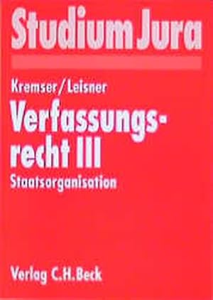 Bild des Verkufers fr Verfassungsrecht, Bd.3, Staatsorganisationsrecht zum Verkauf von getbooks GmbH