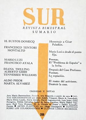 Revista SUR No. 288 May-Jun 1964. - Jorge Luis Borges (H. Bustos Domecq): Homenaje a César Paladi...