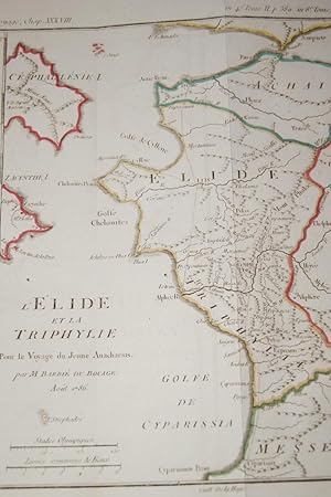 Immagine del venditore per CARTE ELIDE TRIPHYLIE GRECE 1790 BARBIE DU BOCAGE DELAHAYE OLD MAP R3064 venduto da Librairie RAIMOND